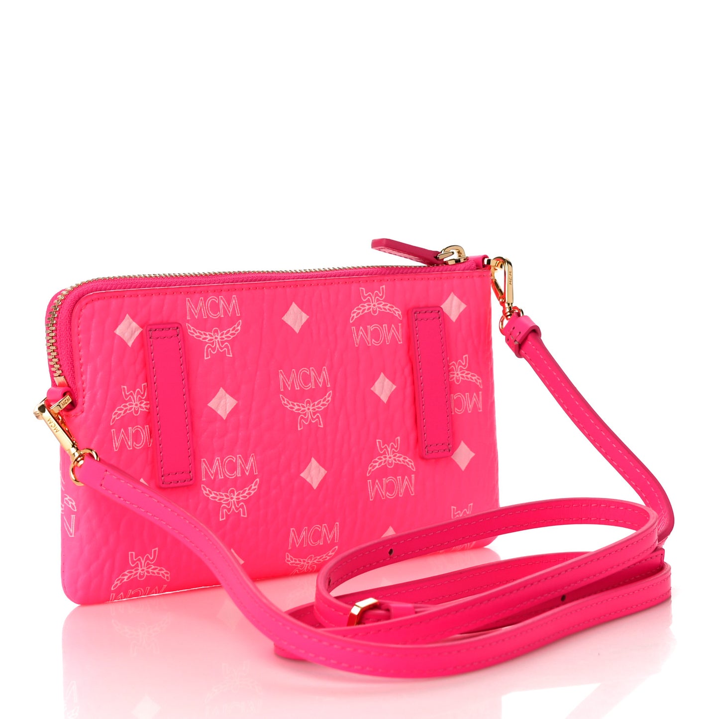 Visetos Wristlet Zip Pouch Neon Pink