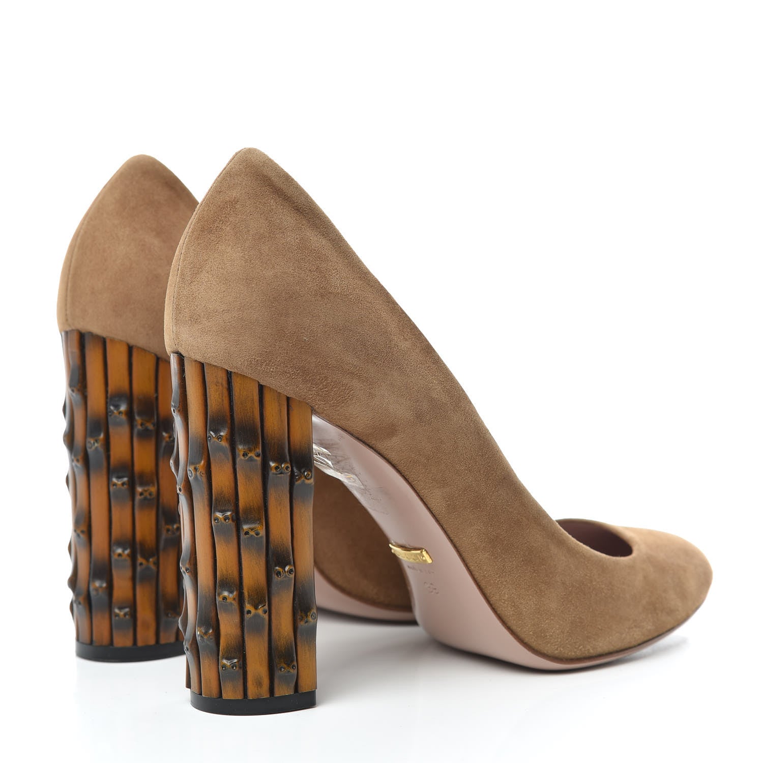 Gucci Suede Dahlia Bamboo Pumps 39 Beige 4 of 10