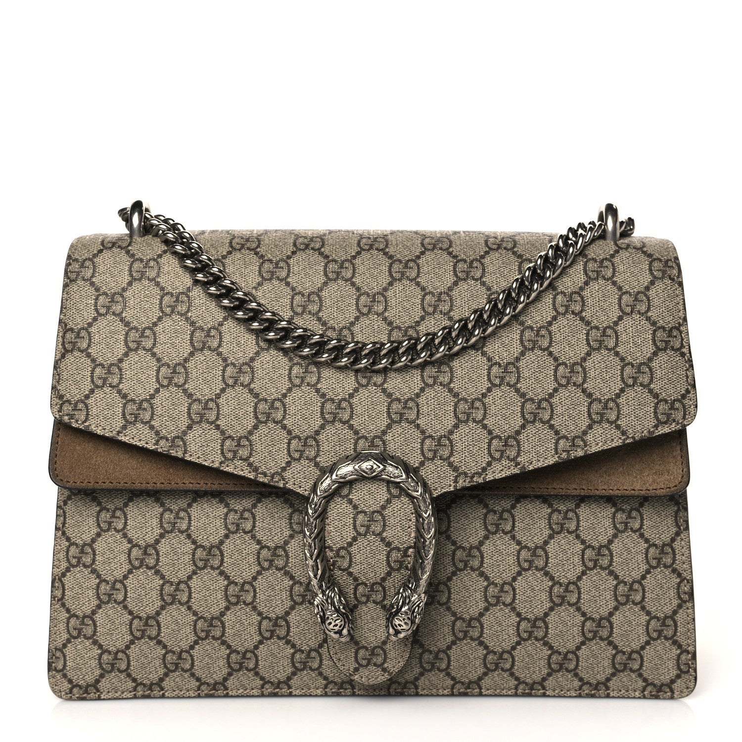 Gucci GG Supreme Monogram Medium Dionysus Shoulder Bag Taupe 1 of 11