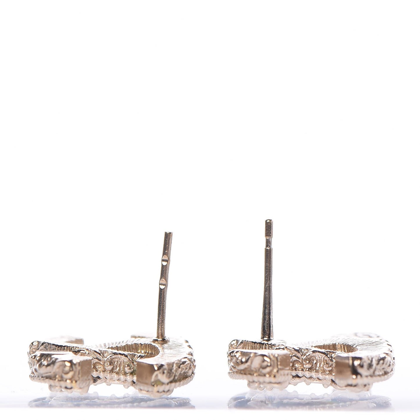 Enamel CC Baroque Earrings Black Gold