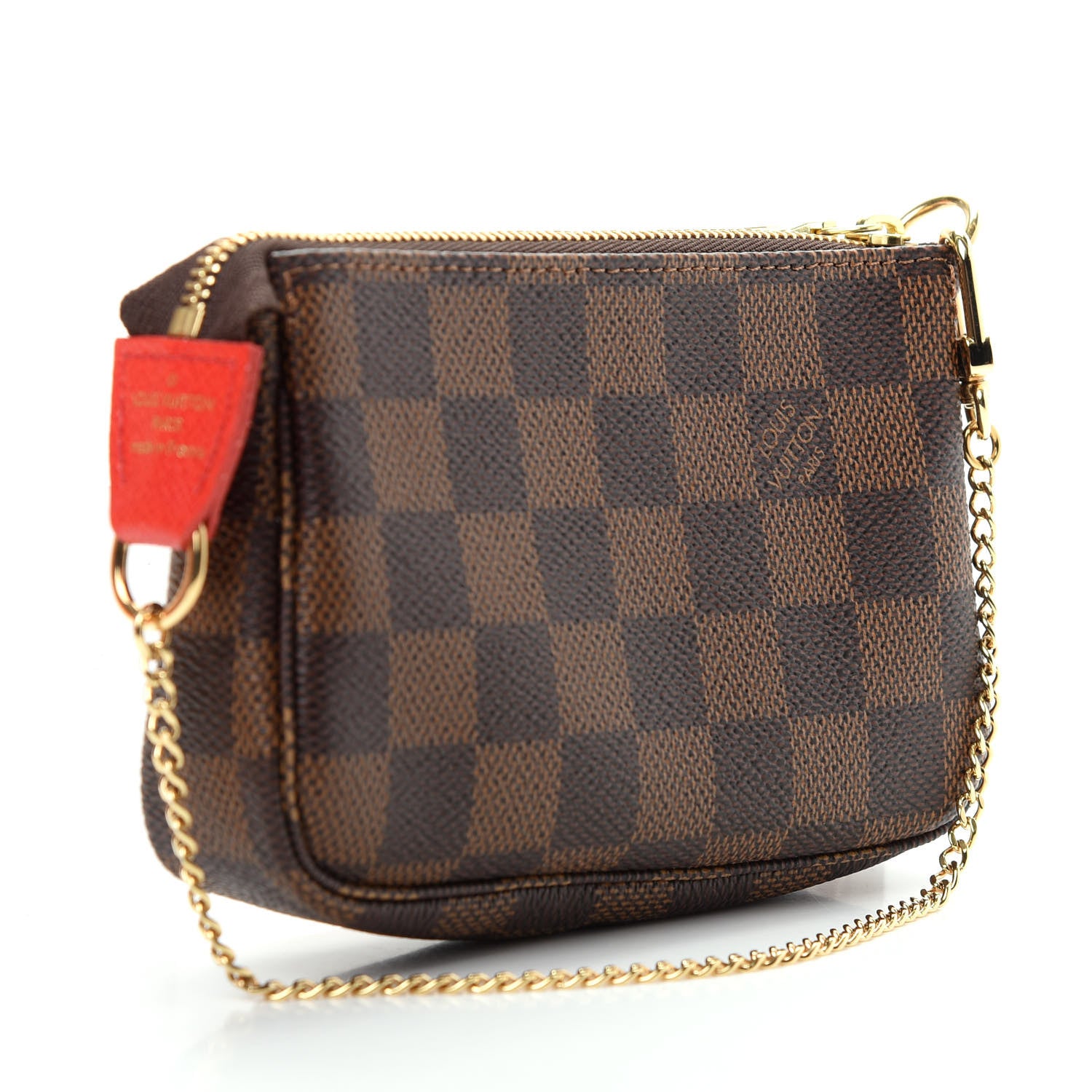 Louis Vuitton Damier Ebene 2019 Christmas Animation Mini Pochette Accessories Red 3 of 8