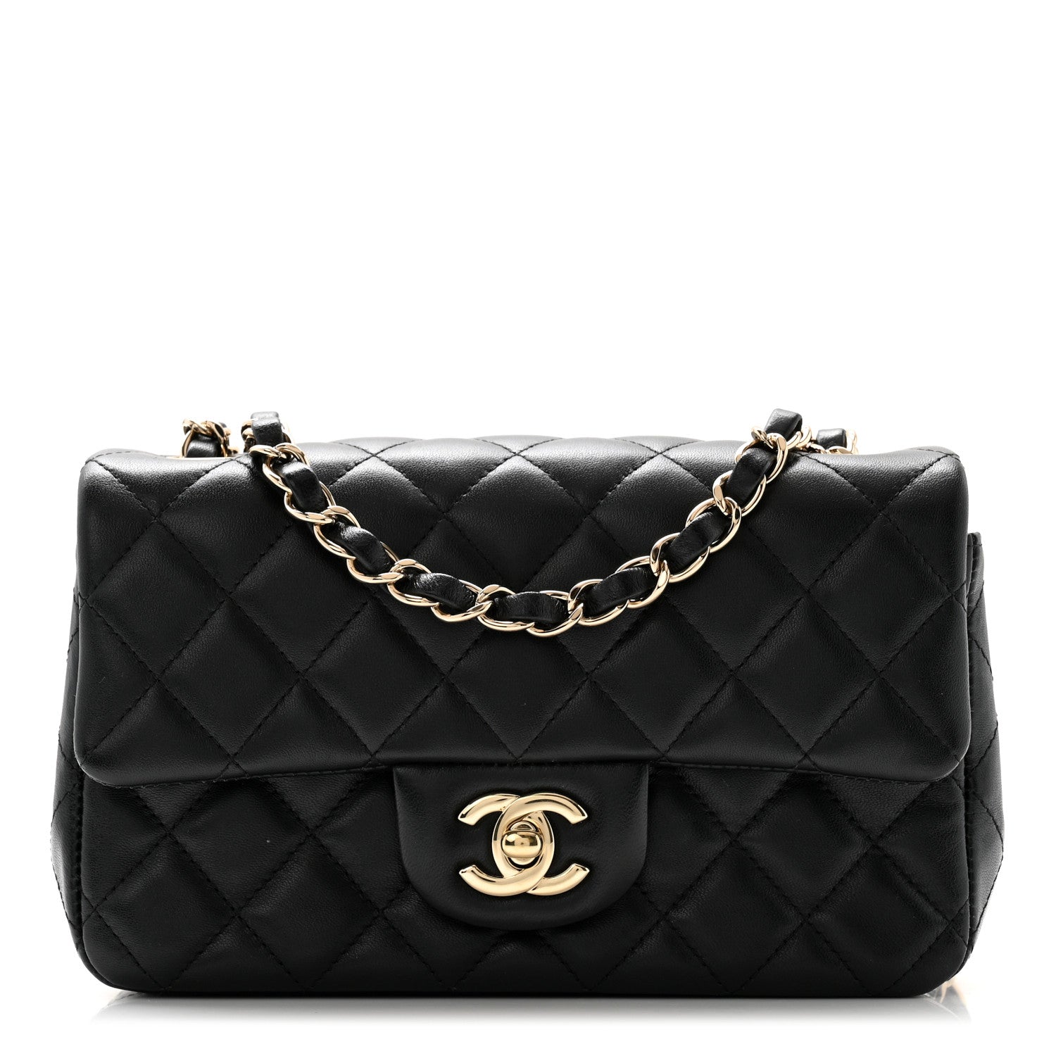 Chanel Lambskin Quilted Mini Rectangular Flap Black 1 of 11