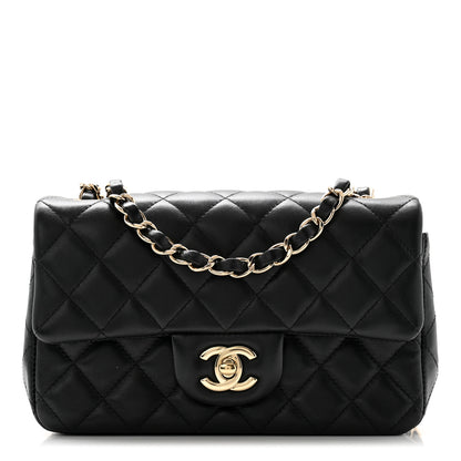 Chanel Lambskin Quilted Mini Rectangular Flap Black 1 of 11