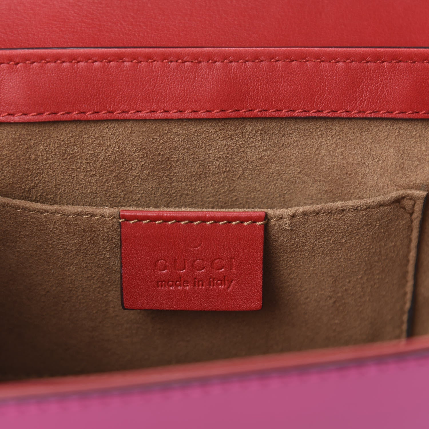 Gucci Calfskin Small Padlock Shoulder Bag New Rosette Hibiscus Red 8 of 10