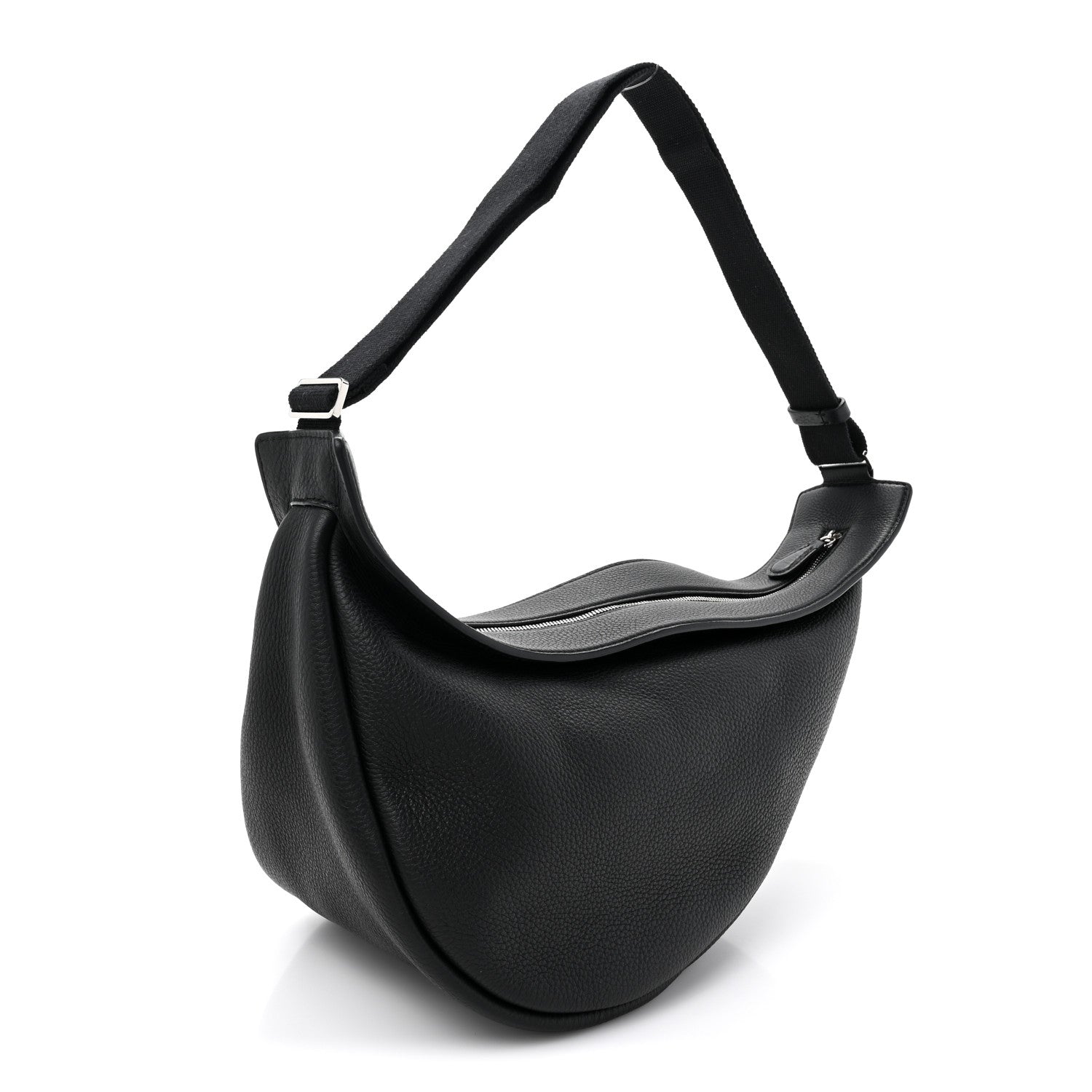 The Row Grained Calfskin Large Slouchy Banana Bag Black 3 of 10