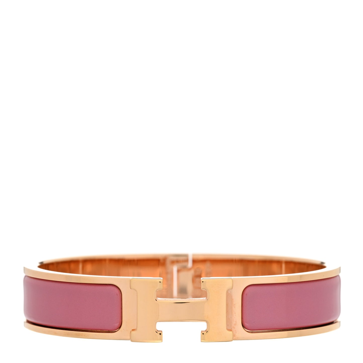 Enamel Narrow Clic Clac H Bracelet PM Rose Patch