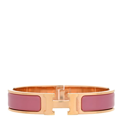 Hermes Enamel Narrow Clic Clac H Bracelet PM Rose Patch 1 of 4