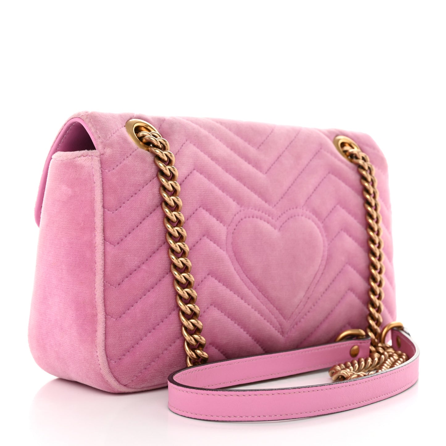 Velvet Matelasse Marquise Crystals Embroidered Small GG Marmont Shoulder Bag Malva