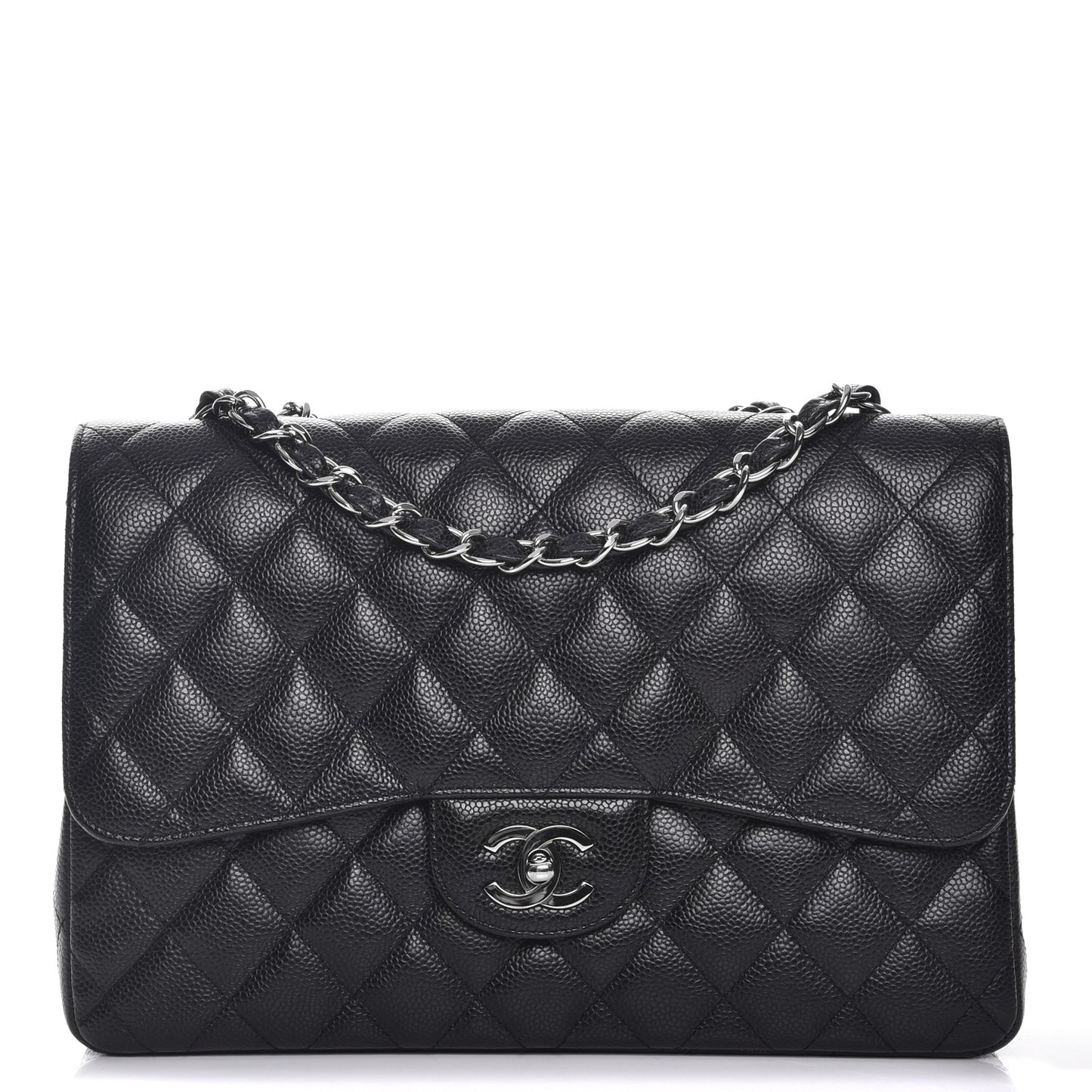 Caviar Quilted Jumbo Single Flap Black