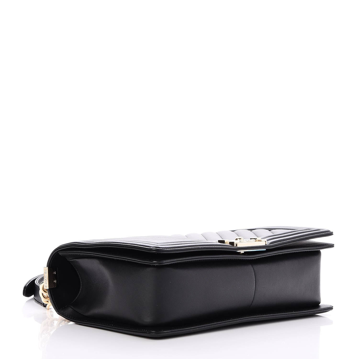 Chanel Calfskin Chevron Quilted New Medium Boy Flap Black 5 of 8