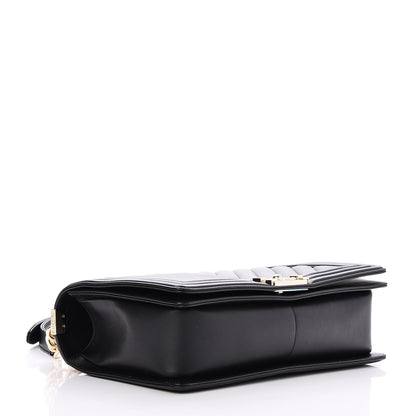 Chanel Calfskin Chevron Quilted New Medium Boy Flap Black 5 of 8