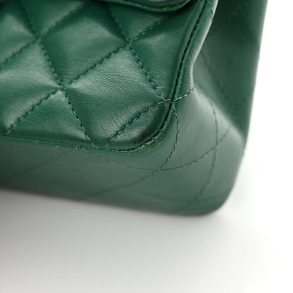 Chanel Lambskin Quilted Mini Rectangular Flap Dark Green 11 of 13