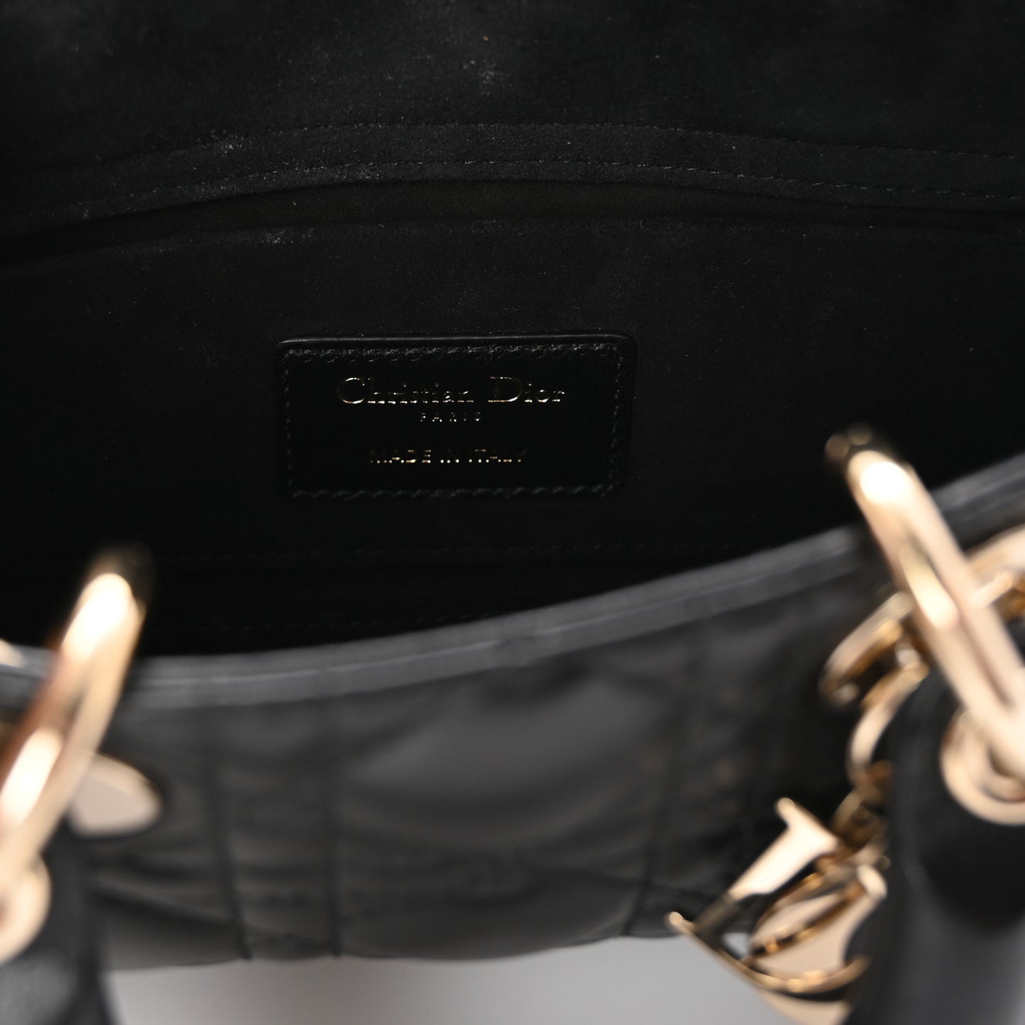 Lambskin Cannage Small Lady D-Joy Black