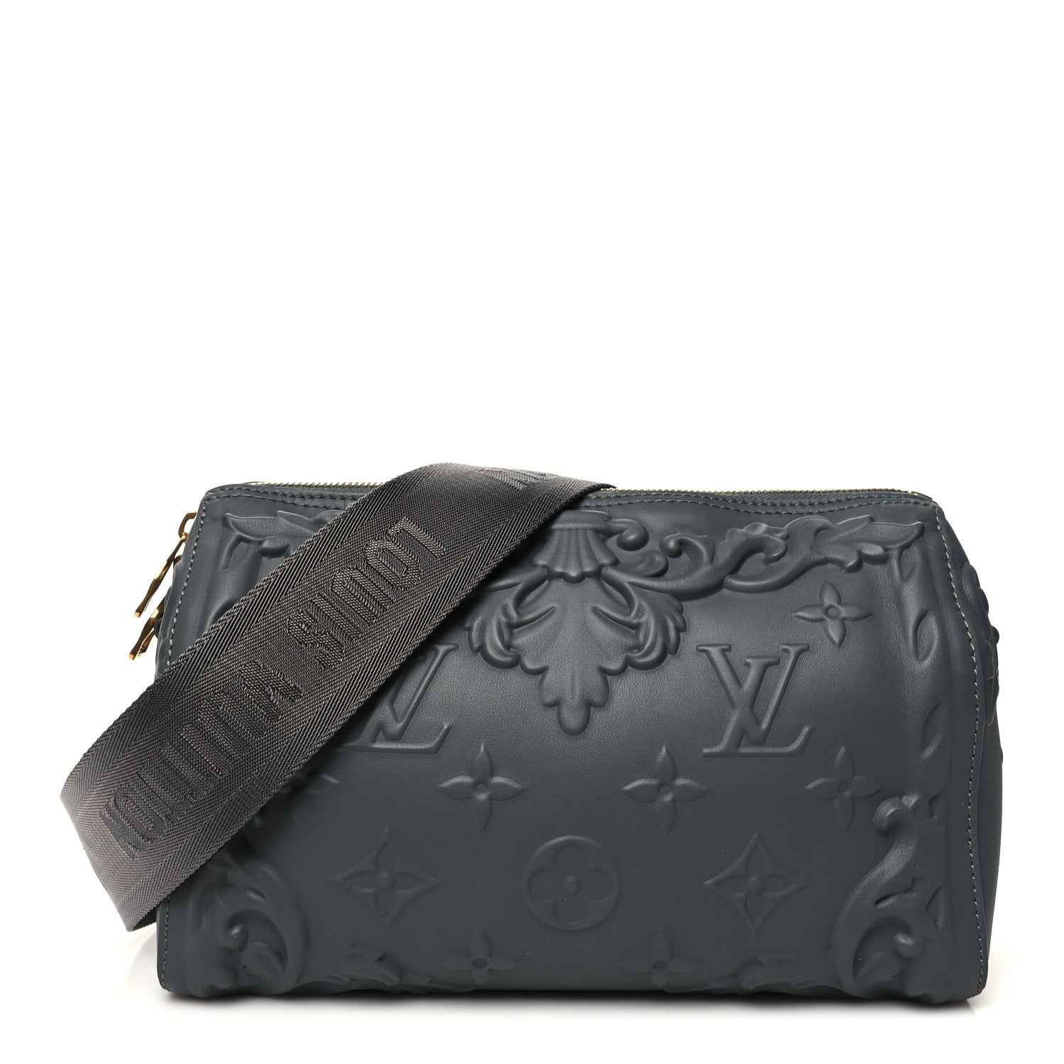 Louis Vuitton Calfskin Debossed Monogram Versailles City Keepall Dark Shadow Grey 1 of 9