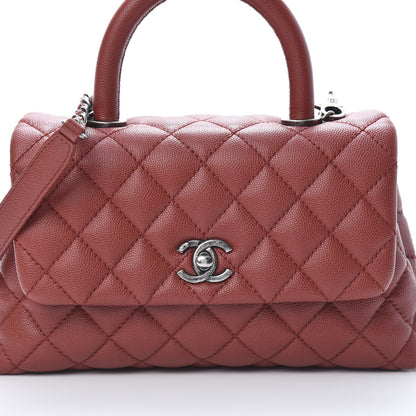 Chanel Caviar Quilted Mini Coco Handle Flap Dark Red 8 of 12