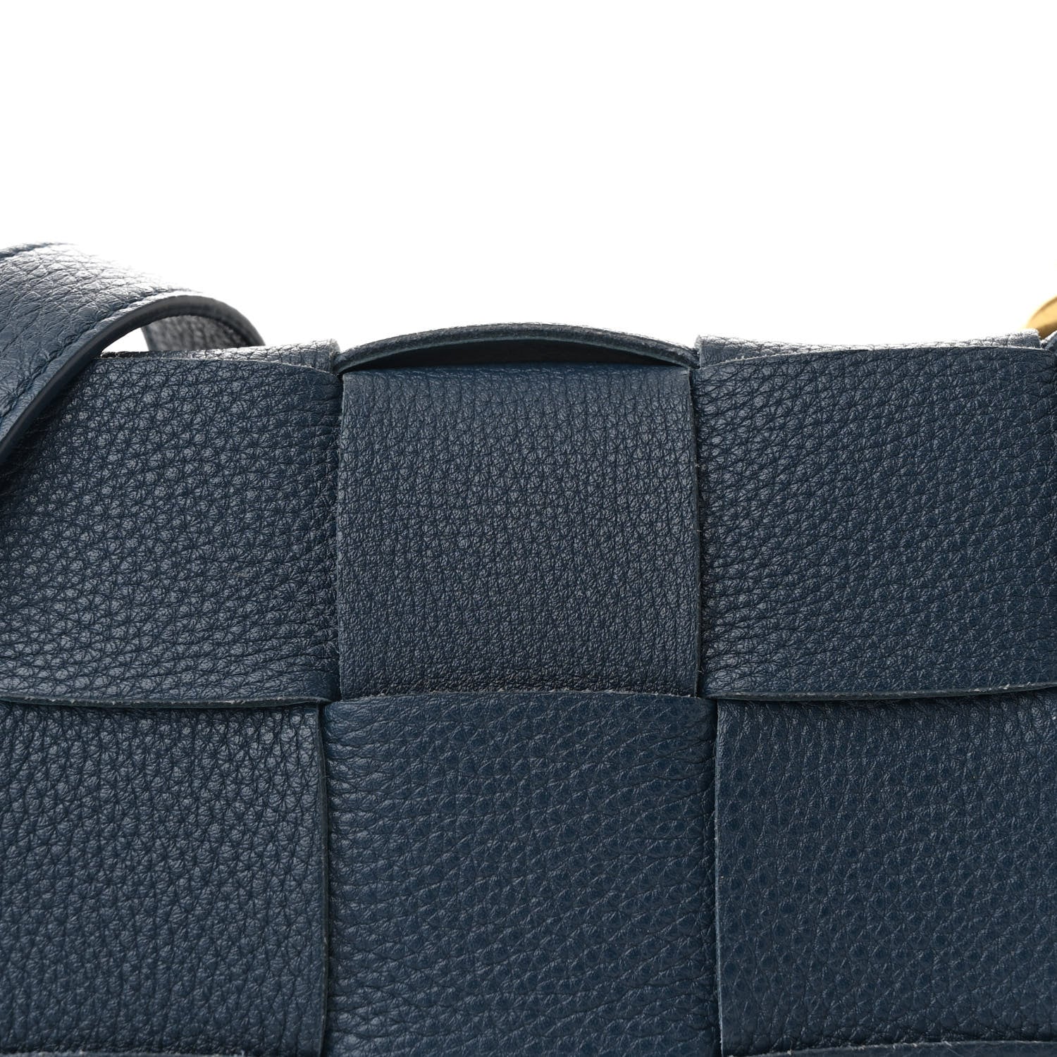 Bottega Veneta Grained Calfskin Maxi Intrecciato Cassette Crossbody Bag Deep Blue 8 of 11