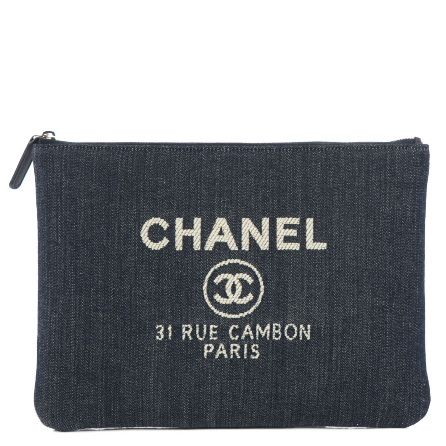 Denim Large Deauville Pouch Dark Blue