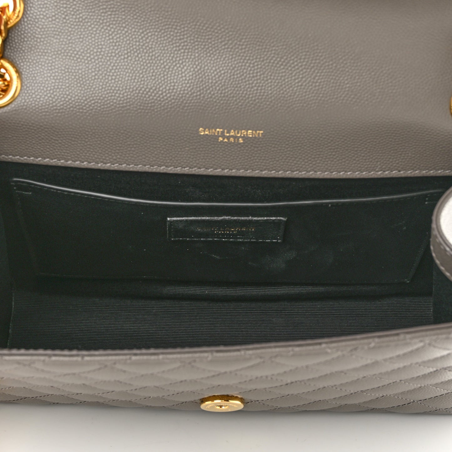Grain De Poudre Textured Mixed Matelasse Medium Triquilt Monogram Satchel Earth