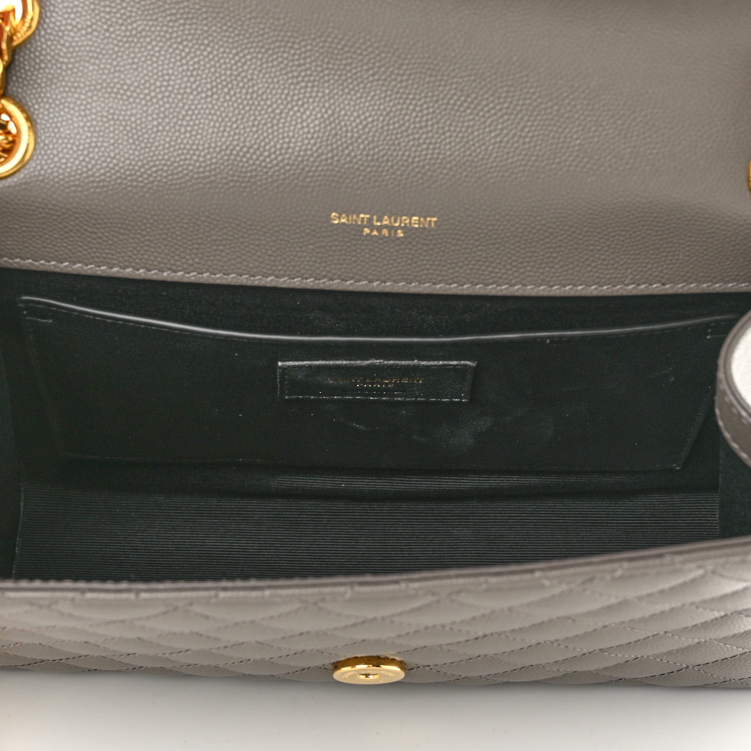 Saint Laurent Grain De Poudre Textured Mixed Matelasse Medium Triquilt Monogram Satchel Earth 5 of 10