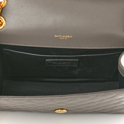 Saint Laurent Grain De Poudre Textured Mixed Matelasse Medium Triquilt Monogram Satchel Earth 5 of 10