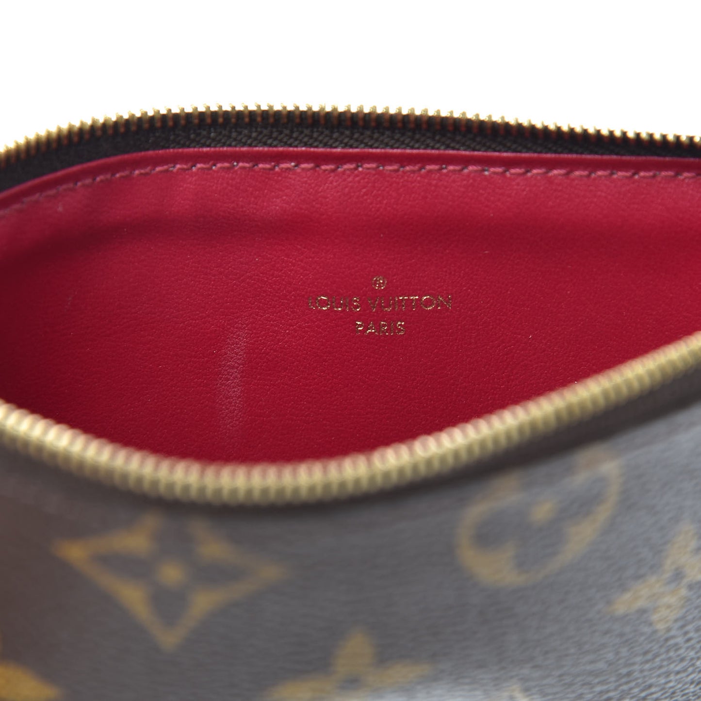 Monogram Felicie Chain Wallet Zippered Insert Fuchsia