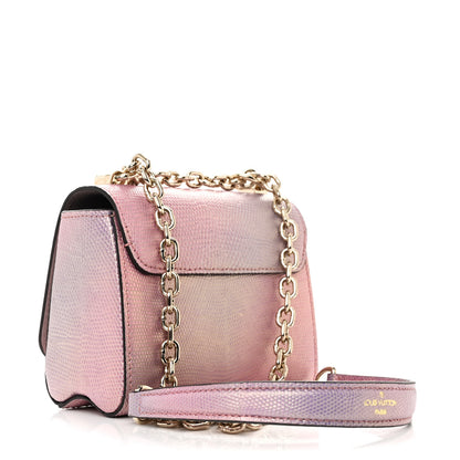 Louis Vuitton Iridescent Lizard Mini Swarovski Twist Shoulder Bag Pink 4 of 11