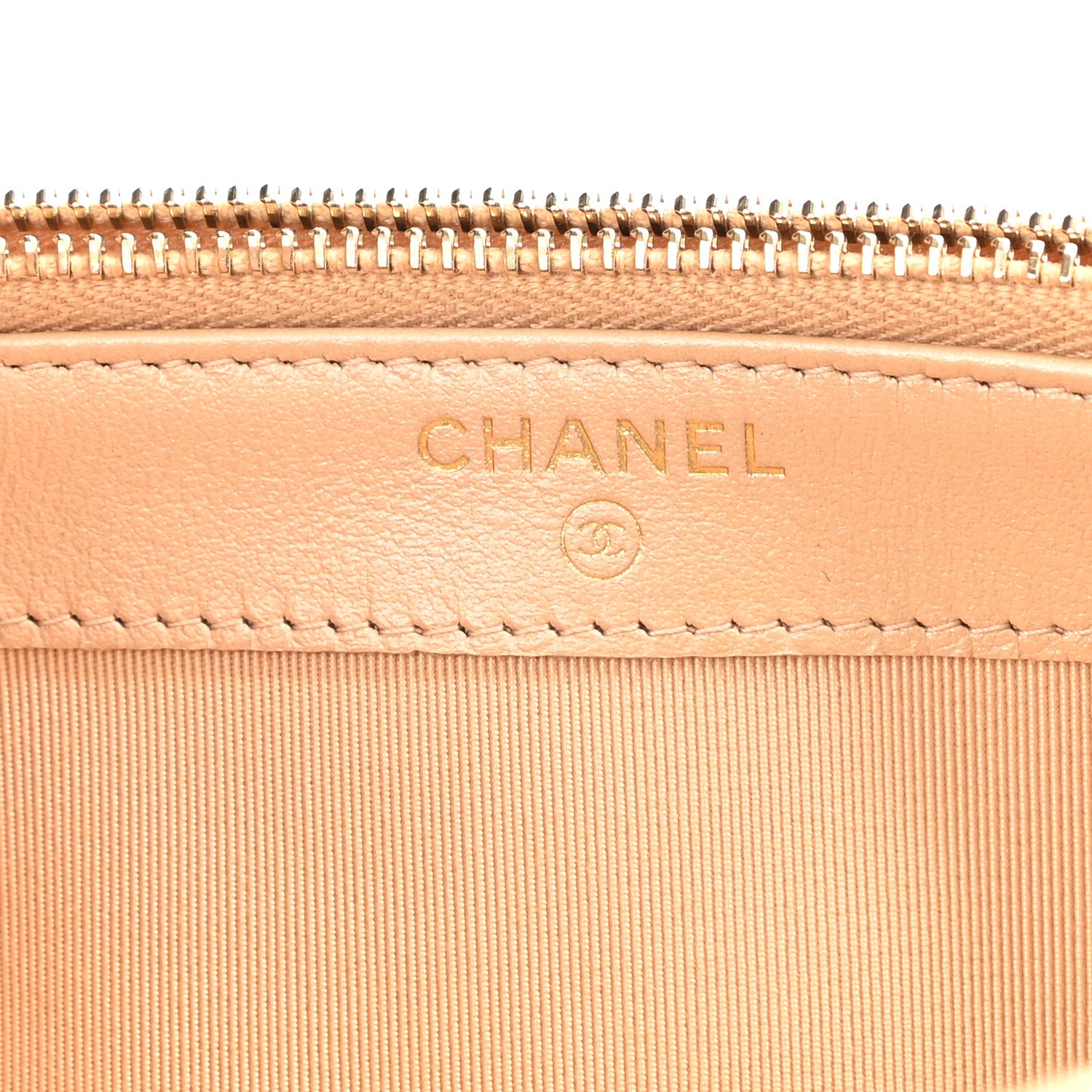 Chanel Iridescent Caviar Quilted Small Clutch With Chain Beige 6 of 10