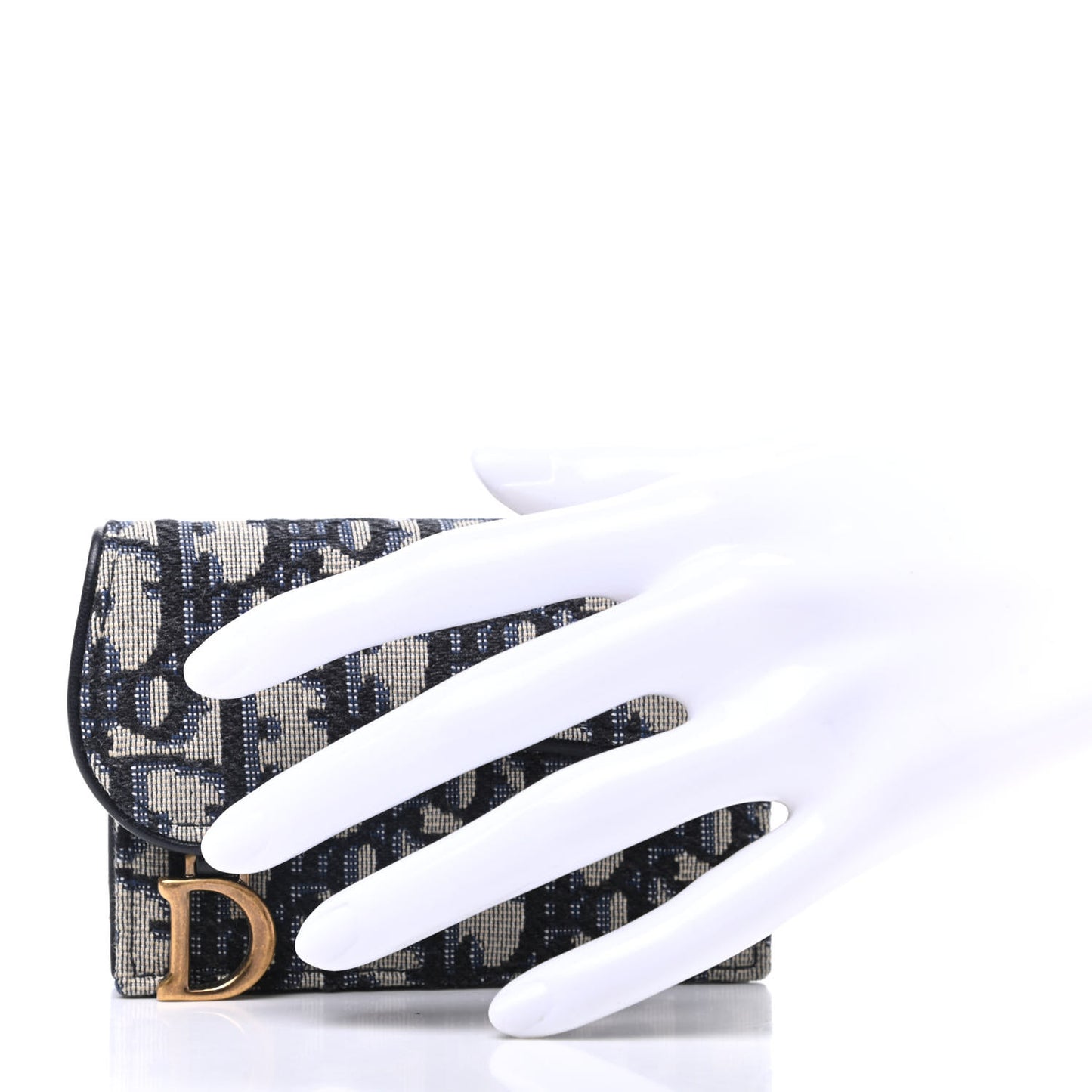 Oblique Saddle Card Holder Blue