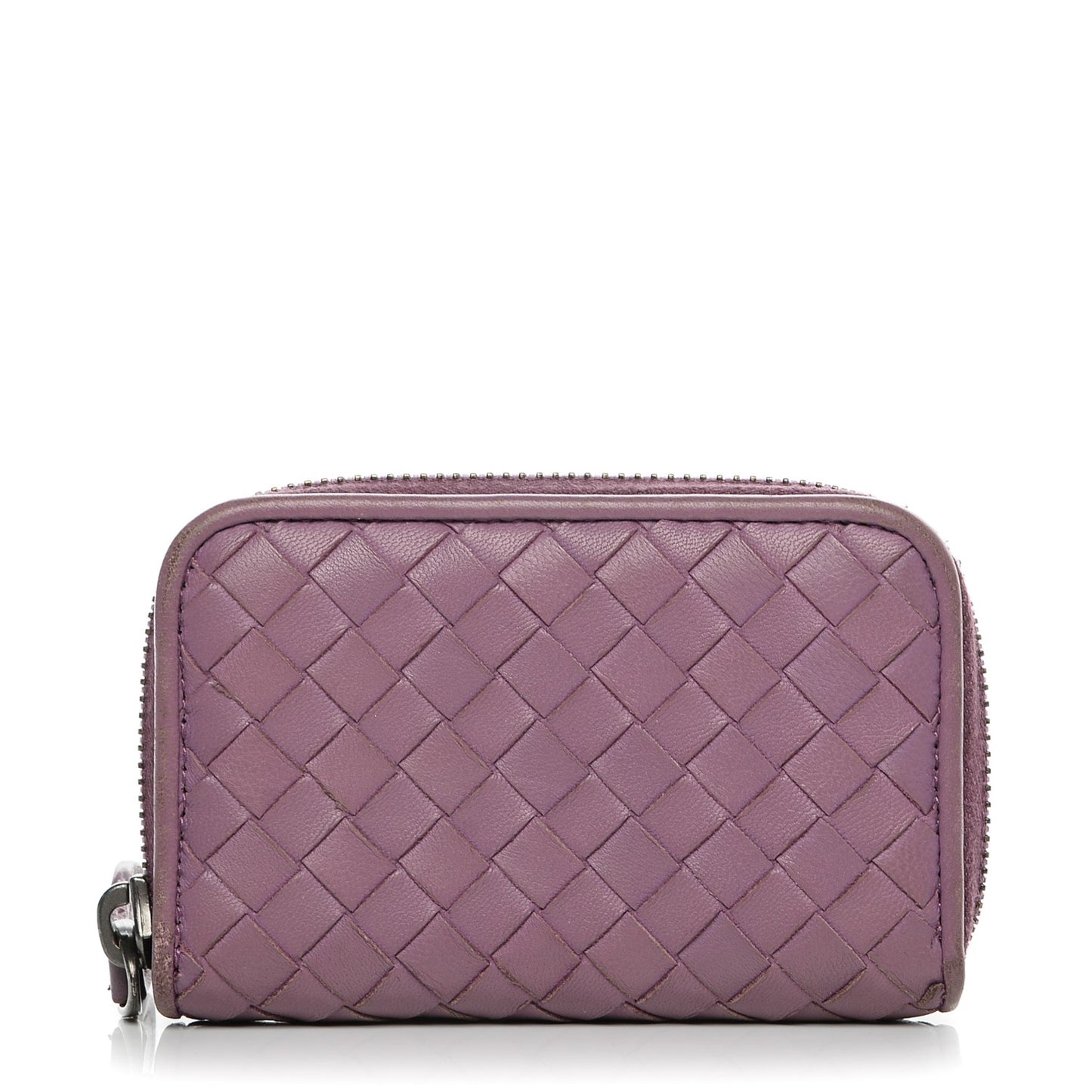 Nappa Intrecciato Zip Around Coin Purse Peony