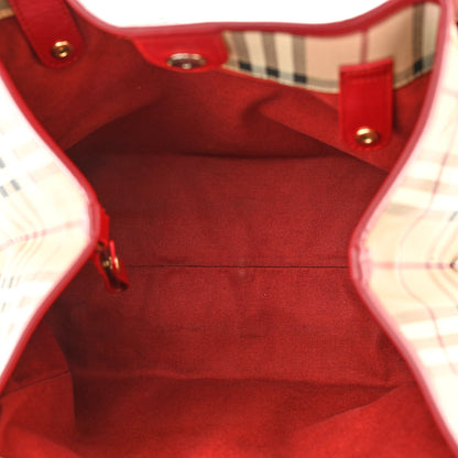 Burberry Haymarket Check Small Canterbury Tote Red 5 of 13