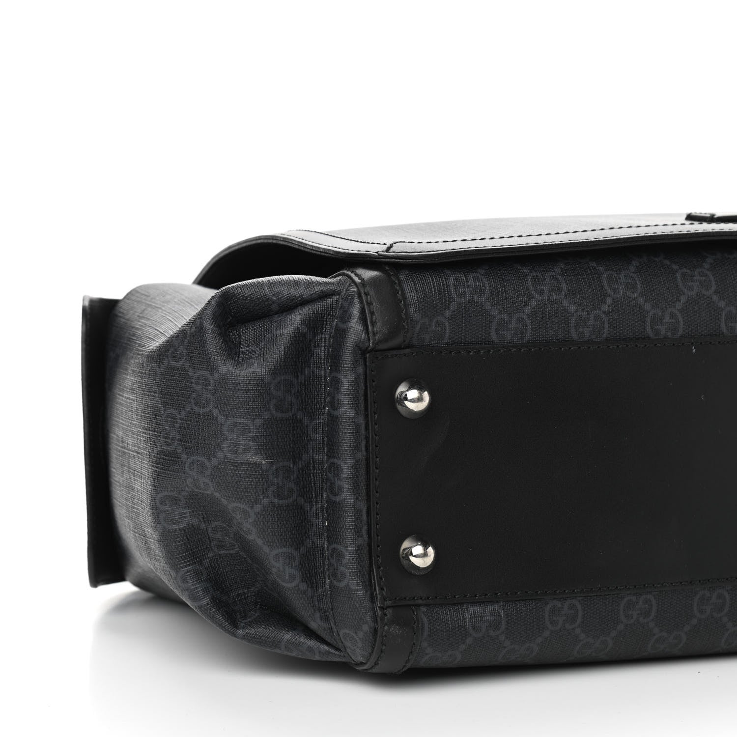 Gucci GG Supreme Monogram Web Messenger Diaper Bag Black Grey 9 of 16