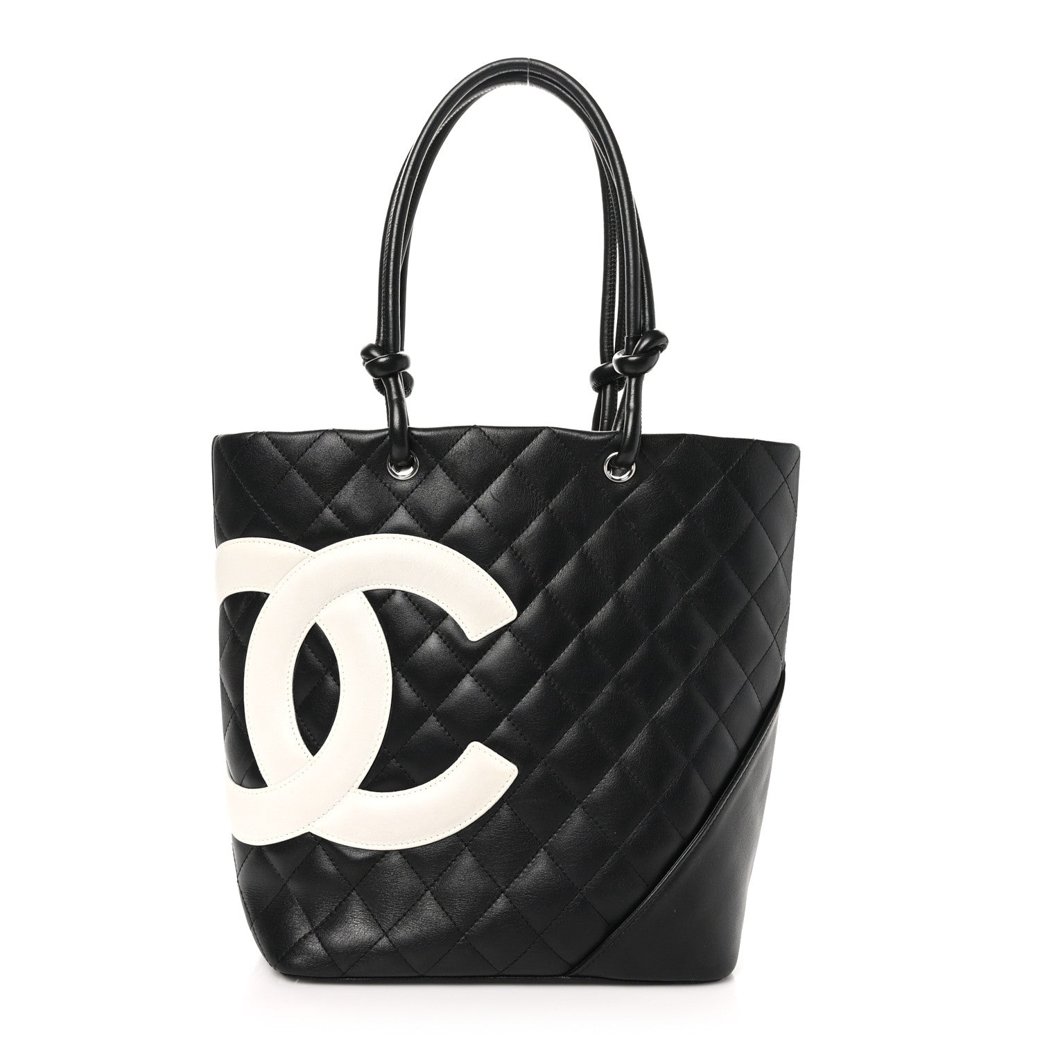 Chanel Calfskin Quilted Medium Cambon Tote Black White 1 of 10