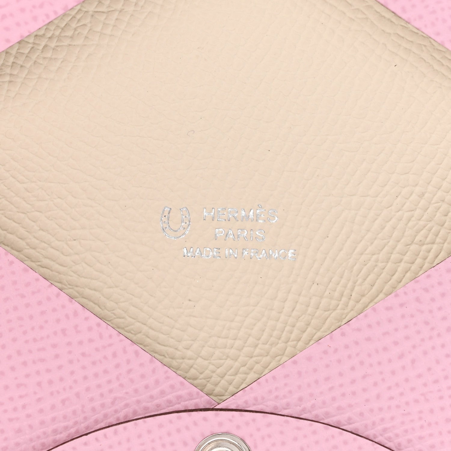 Hermes Epsom Horseshoe Calvi Card Case Mauve Sylvestre Craie 6 of 8