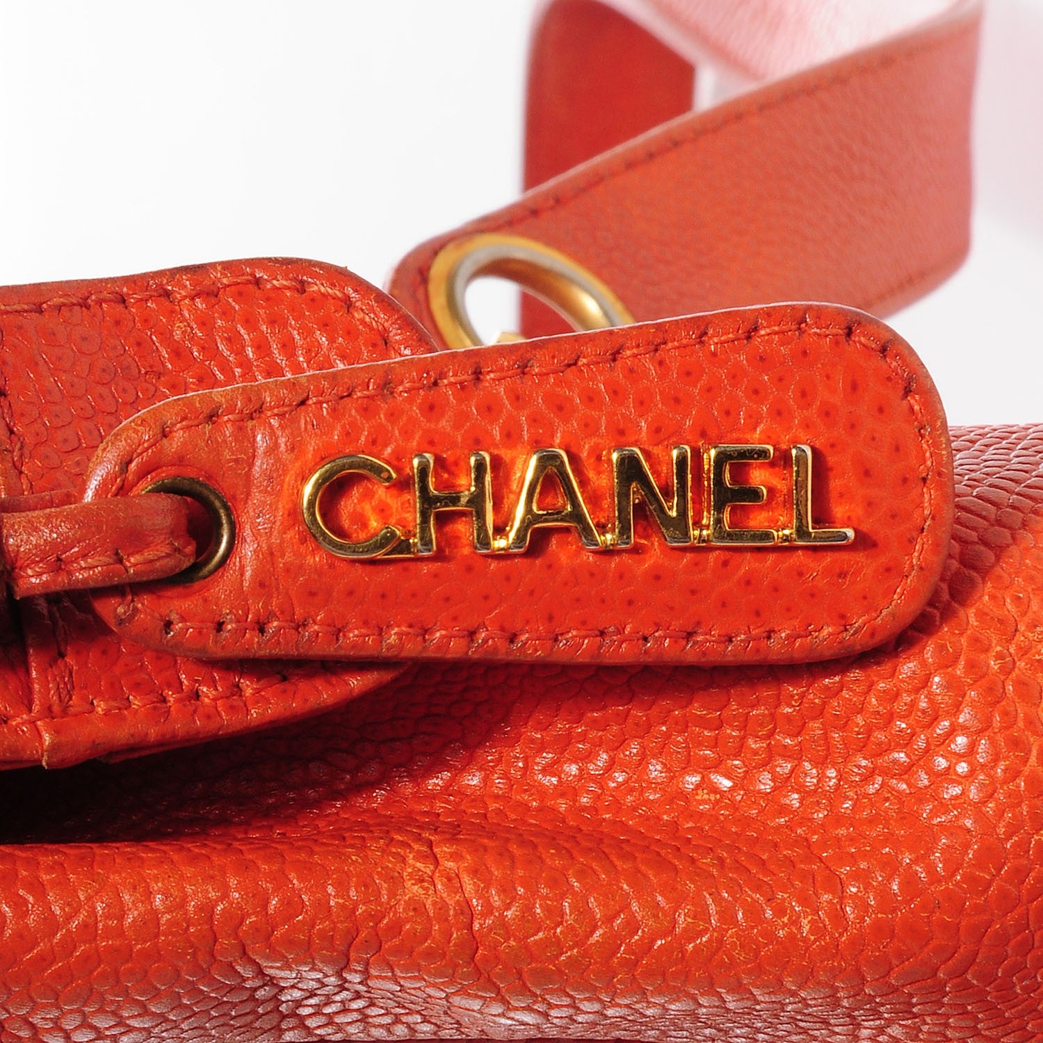 Chanel Caviar CC Shoulder Bag Orange 7 of 9