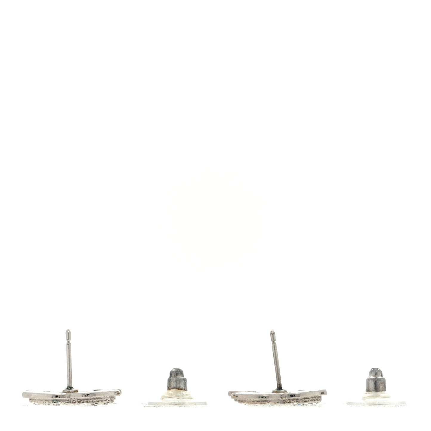 Crystal Mini CC Earrings Silver