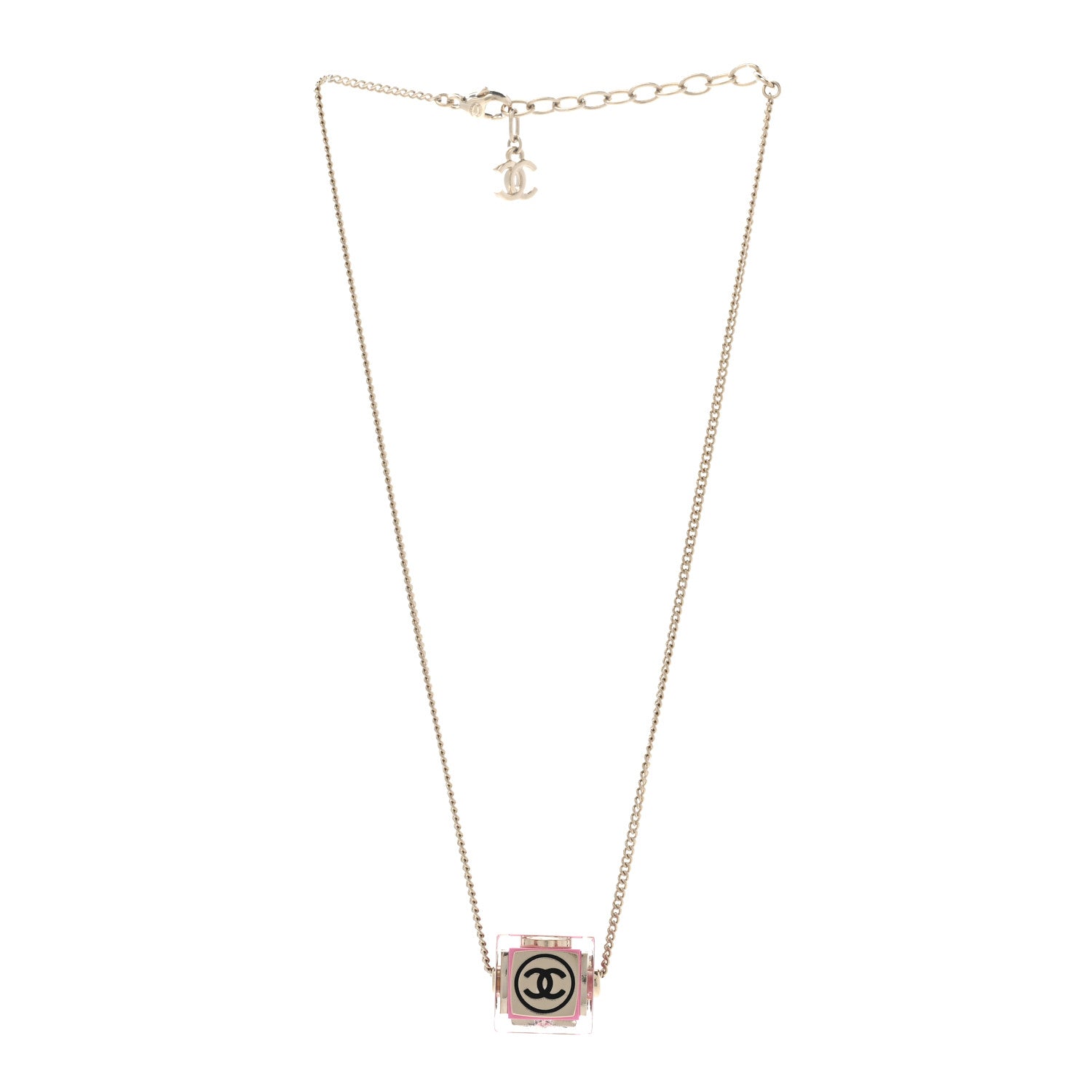 Chanel Resin CC Cube Choker Gold Pink Gold 3 of 8