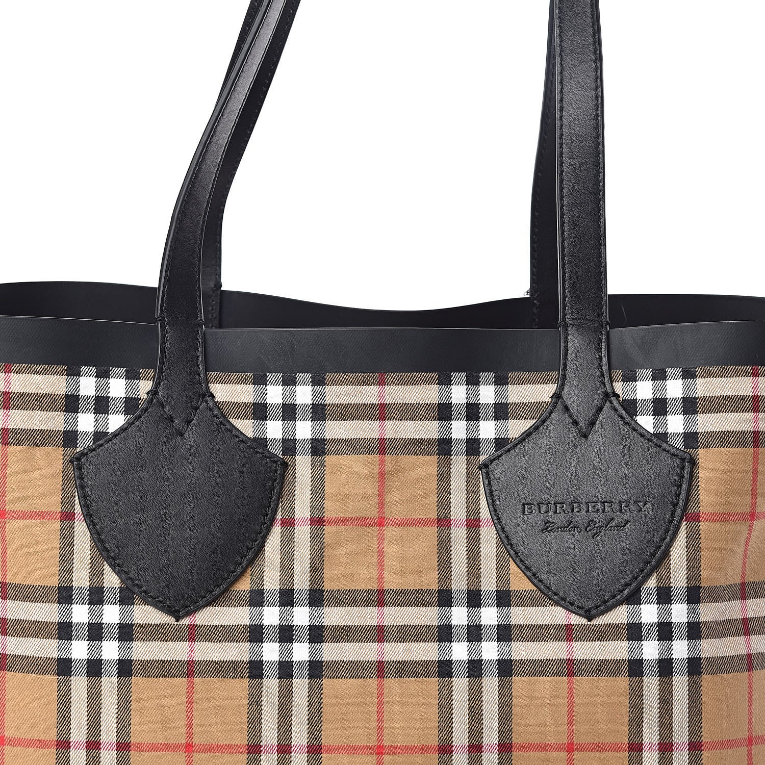 Burberry Vintage Check Medium The Giant Reversible Tote Antique Yellow Bright Red 16 of 17