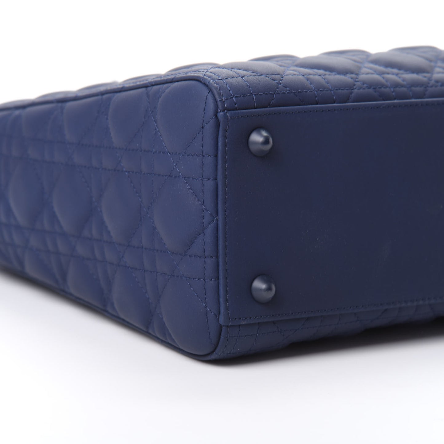 Ultra Matte Calfskin Cannage Large Lady Dior Blue