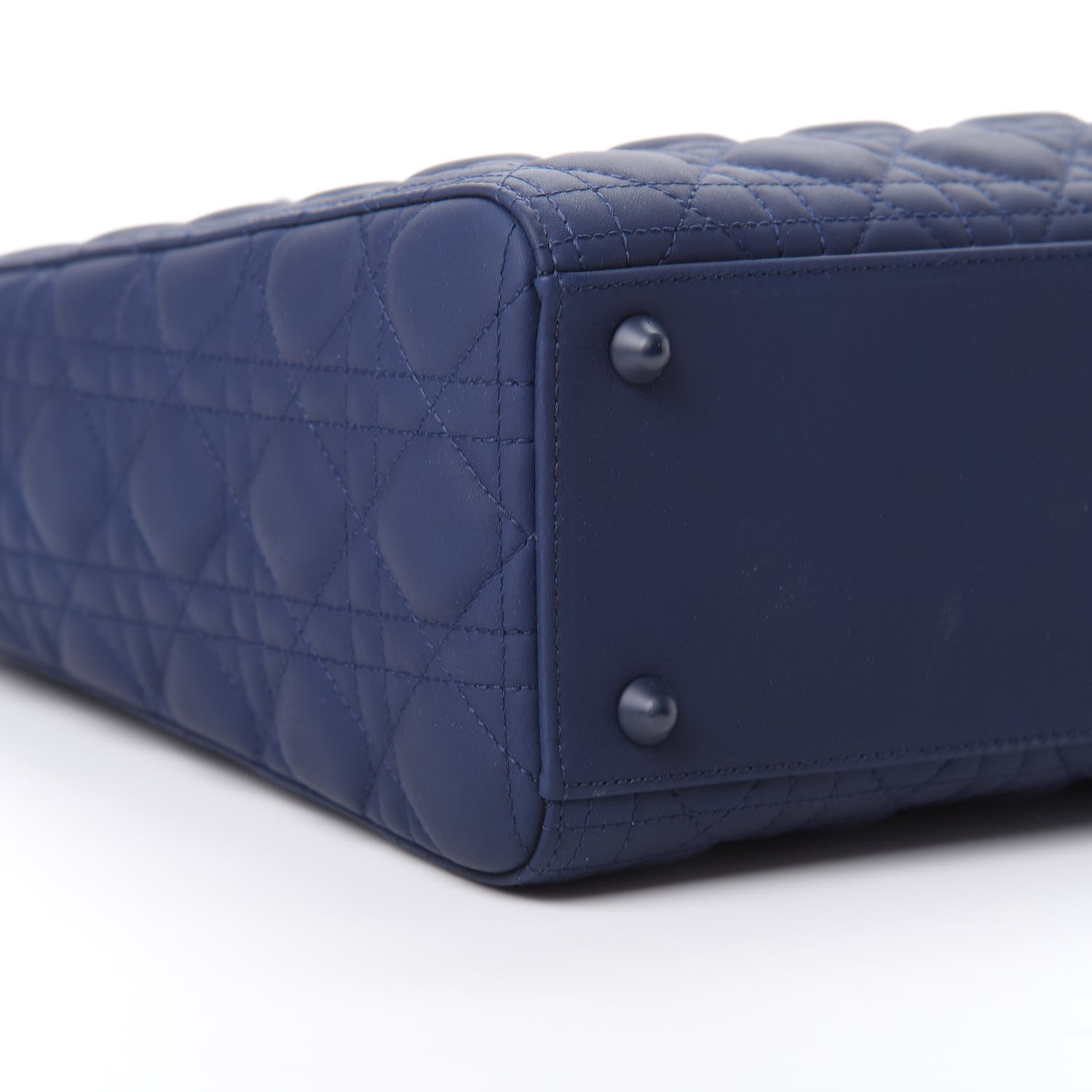 Christian Dior Ultra Matte Calfskin Cannage Large Lady Dior Blue 9 of 10