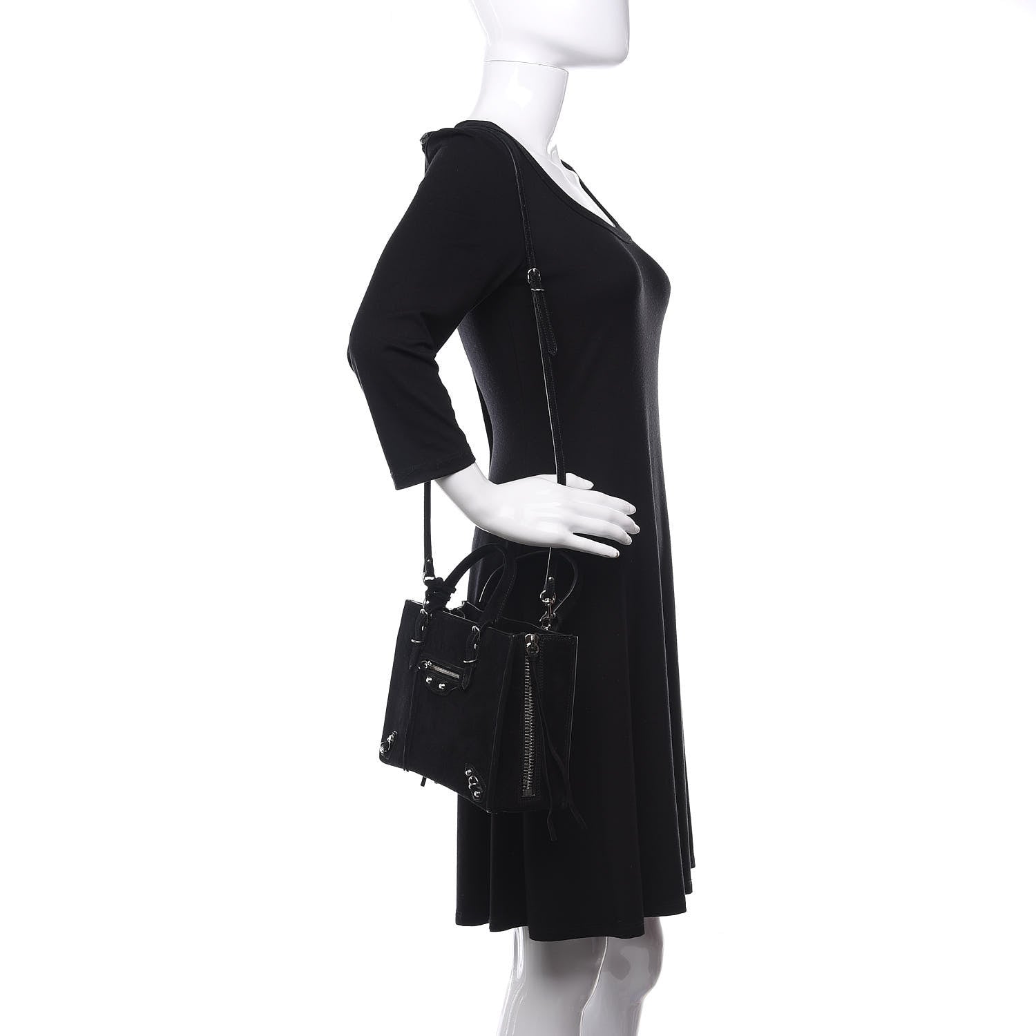 Balenciaga Baby Daim Suede Papier Mini A4 Zip Around Tote Black 2 of 12