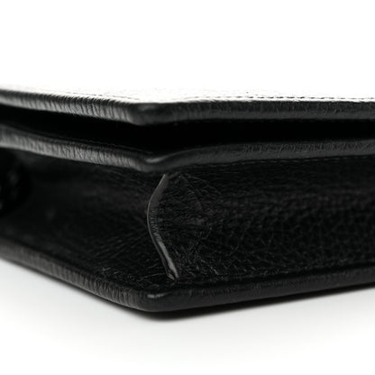 Gucci Dollar Calfskin Enamel Monochrome Mini GG Marmont Chain Wallet Black 9 of 11