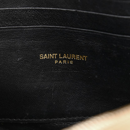 Saint Laurent Grain De Poudre Matelasse Monogram Mini Lou Camera Bag Dark Beige 5 of 10