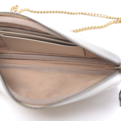 Gucci Calfskin Matelasse Mini GG Marmont Chain Crossbody Bag White 5 of 13