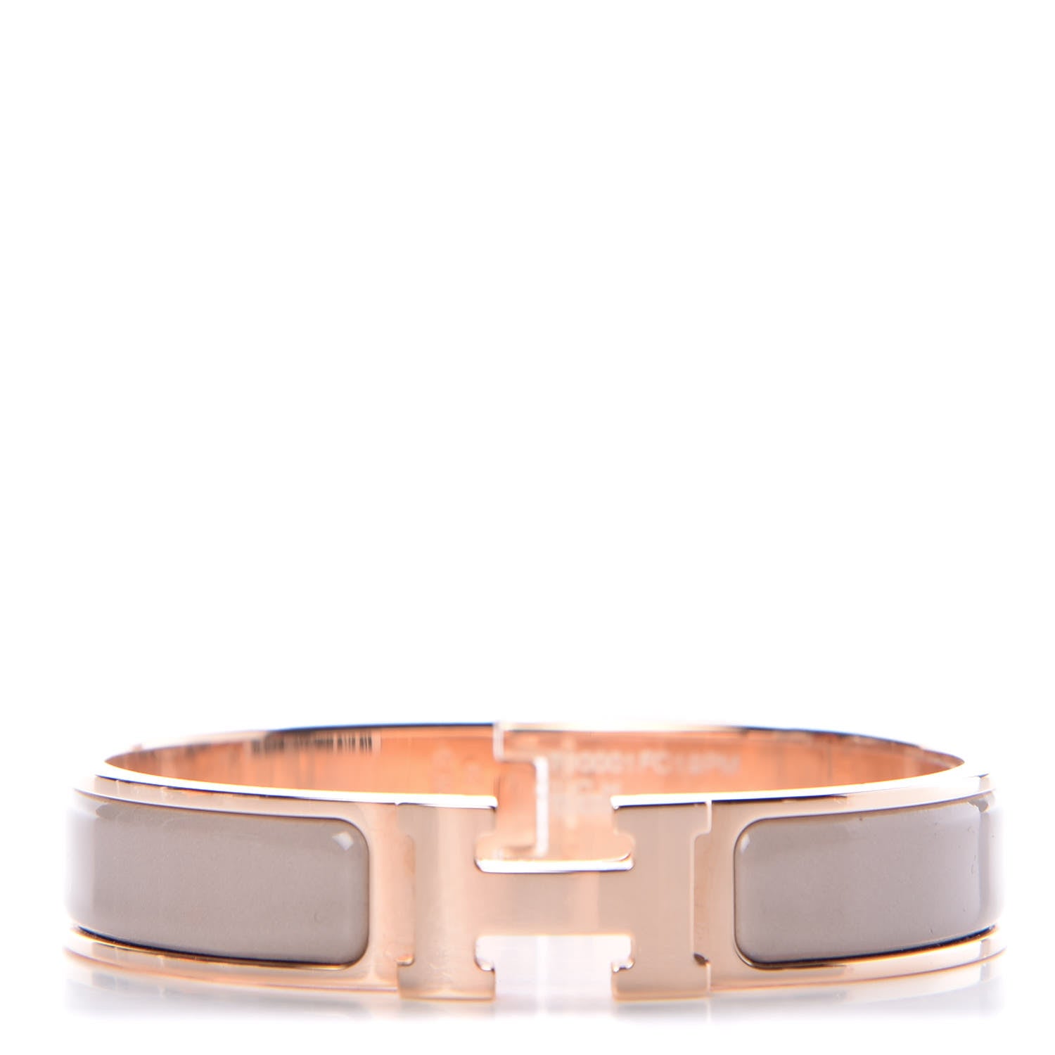 Hermes Enamel Clic Clac H Narrow Bracelet PM Marron Glace 1 of 6