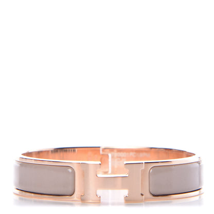 Hermes Enamel Clic Clac H Narrow Bracelet PM Marron Glace 1 of 6