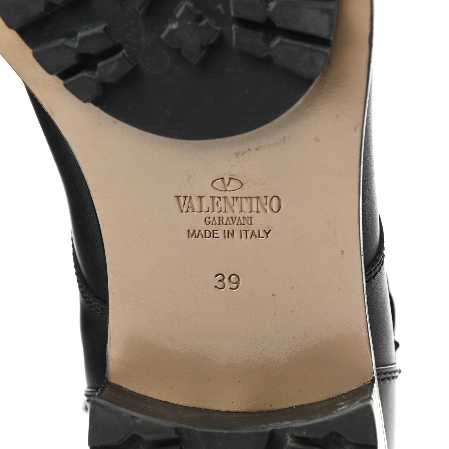 Valentino Garavani Calfskin Techno Couture Combat Boots 39 Black 5 of 10