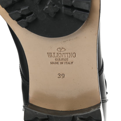 Valentino Garavani Calfskin Techno Couture Combat Boots 39 Black 5 of 10