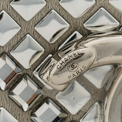 Chanel Metallic Lambskin Crystal Quilted Mini Chain Belt Bag Silver 9 of 11