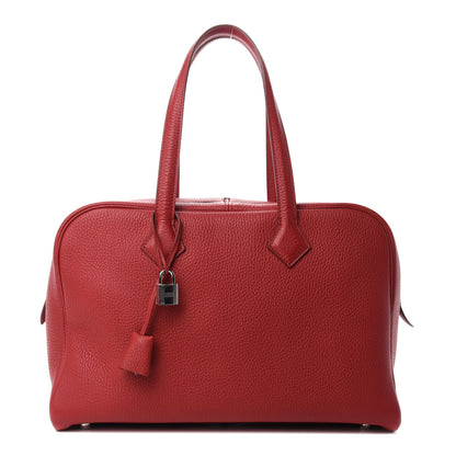 Hermes Taurillon Clemence Victoria II 35 Rouge Garance 1 of 10