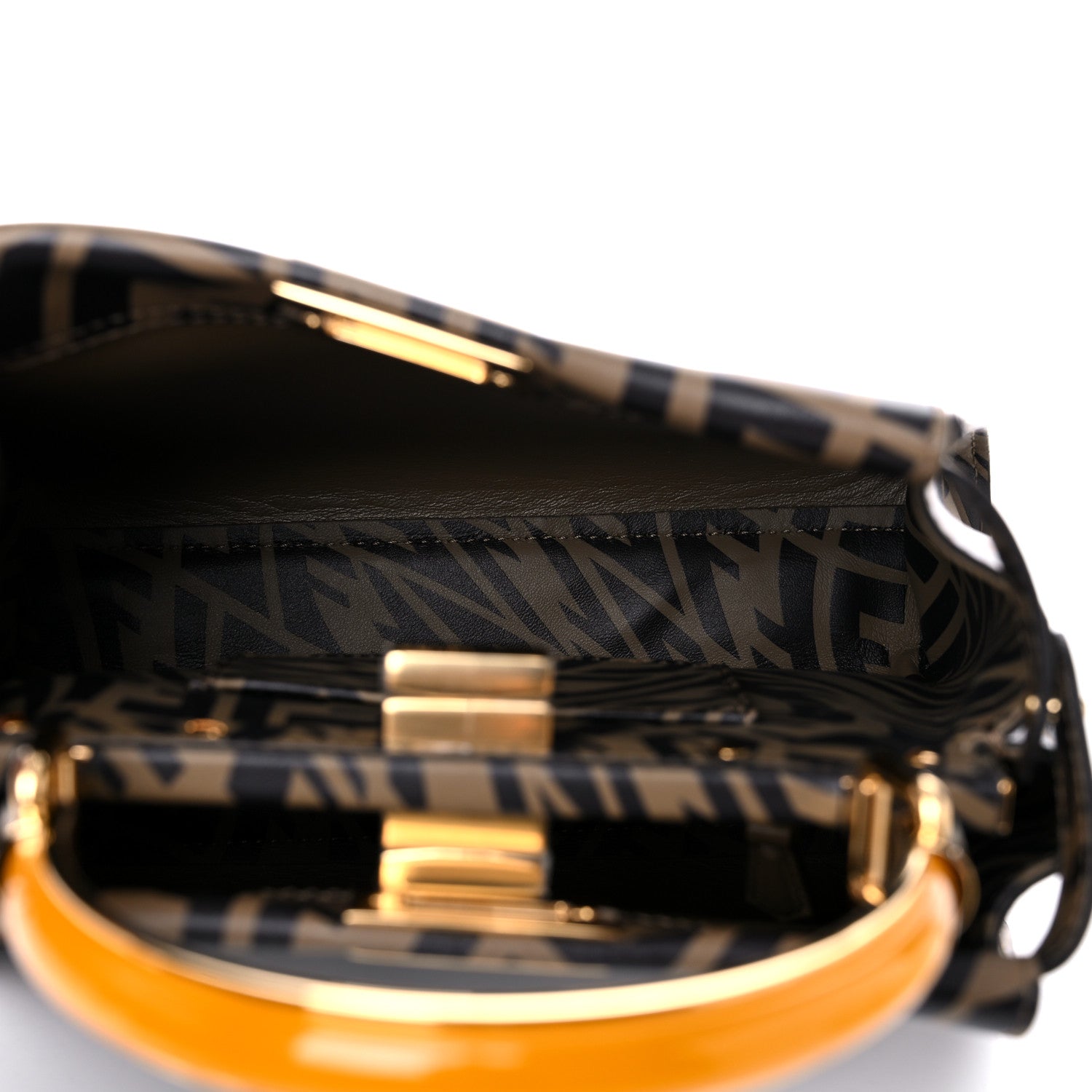 Fendi X SARAH COLEMAN Vitello Liberty Shiny Nappa Plexiglass FF Vertigo Mini Peekaboo Iconic Satchel 4 of 9